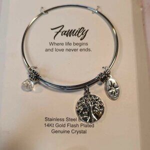 Believe by brilliance family 14kt gold flash plate bracelet